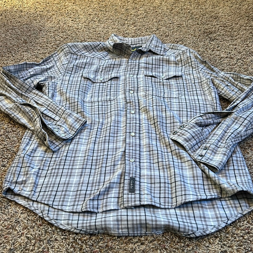 Men’s Cabela’s western petal snap button down shirt